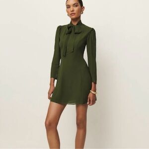 Reformation Sunna Dress in fern green
